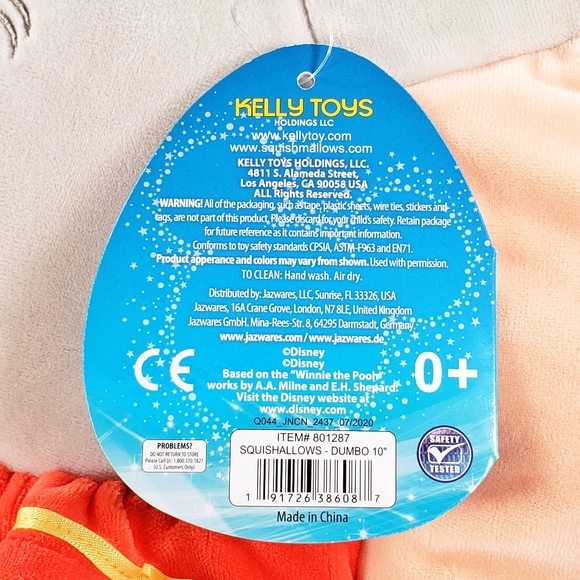 Squishmallow Dumbo the Elephant 10" UltraSoft Disney Pixar Film Plush Toy NWT - Picture 12 of 12